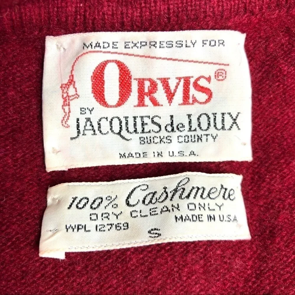 VINTAGE  100% Cashmere Dress Orvis by Jacques deLoux in Cranberry Women’s Small - Picture 10 of 10